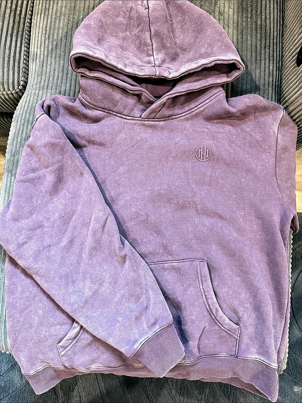 Ninth Hall Fundamentals Purple Acid Wash Hoodie Pullover Hoodie in Purple Size